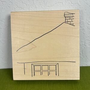 Vtg Art Impressions- Rubber Stamp- Winter Snow Rooftop- Crafting- 5x4.75"